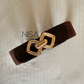 Diagonal knot buckle waist cincher belt