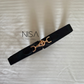 Roll pin horsebit style buckle waist cincher belt