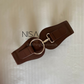 Lobster clasp circle metal buckle waist cincher belt