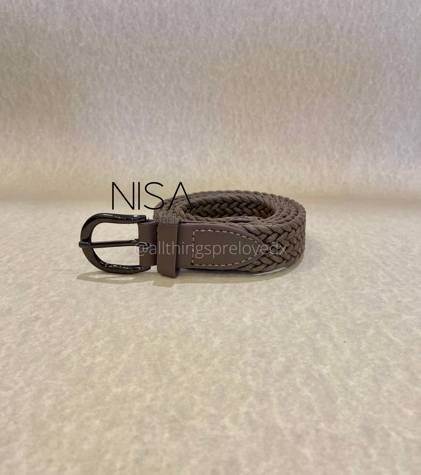 Braided gunmetal buckle basic belt