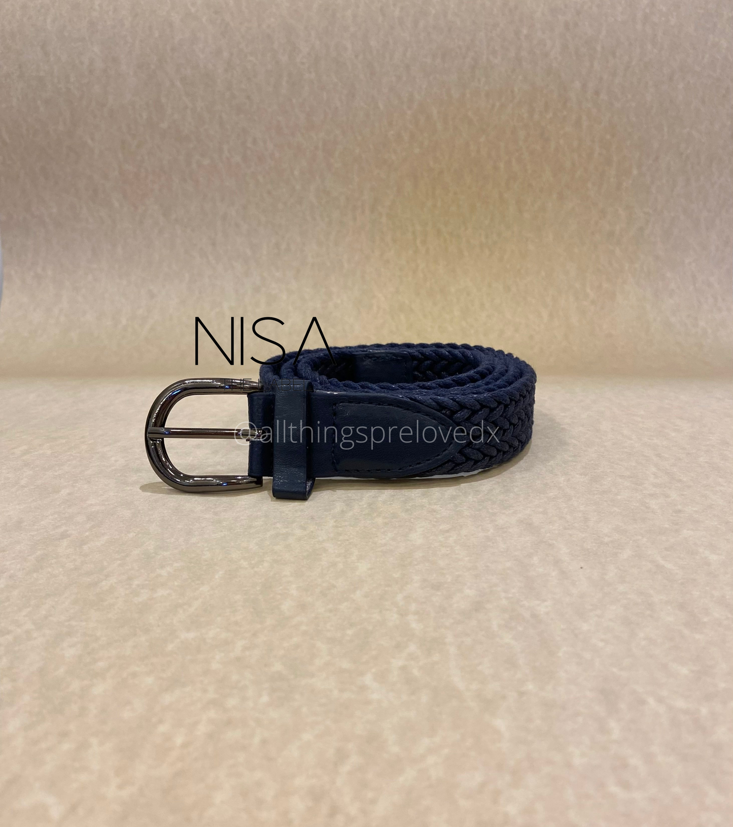 Braided gunmetal buckle basic belt