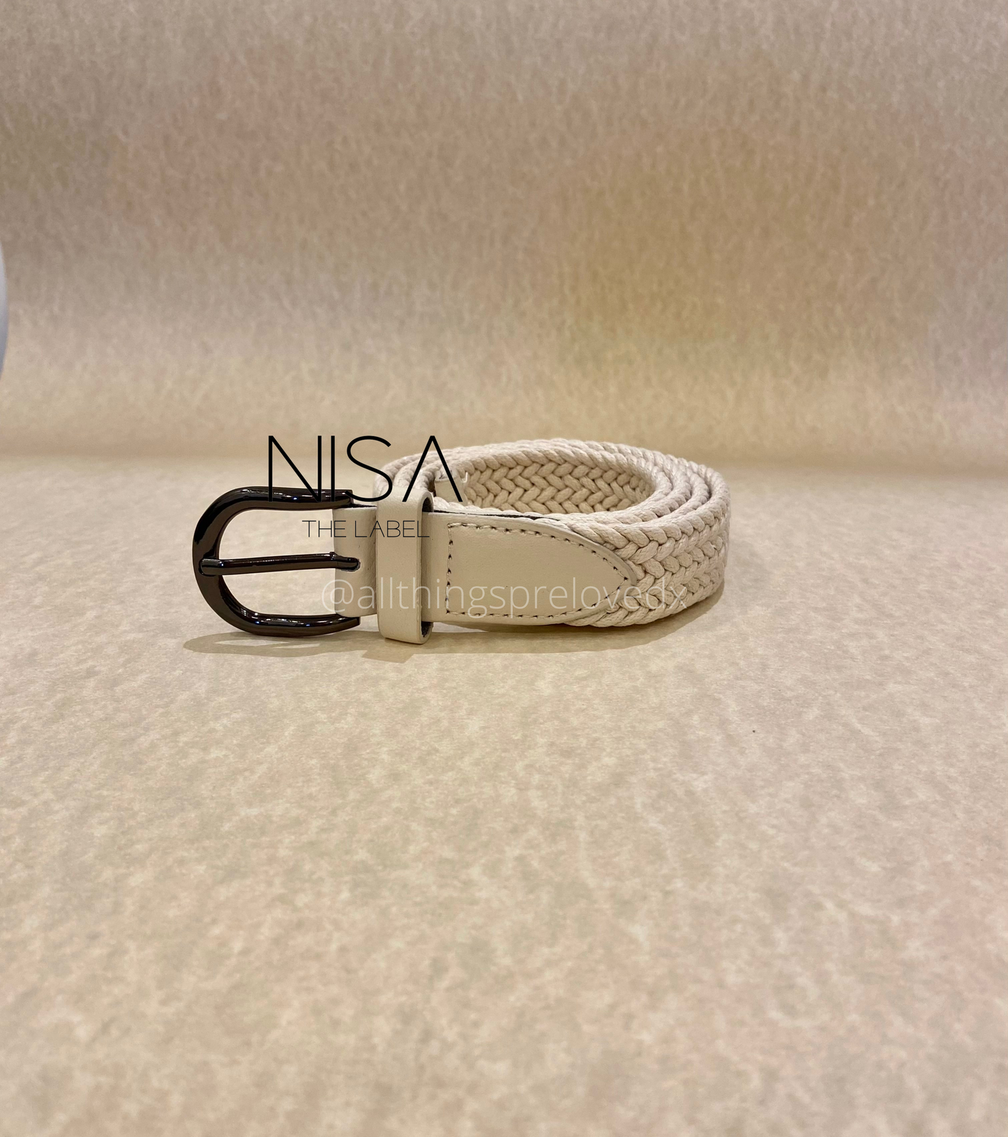 Braided gunmetal buckle basic belt