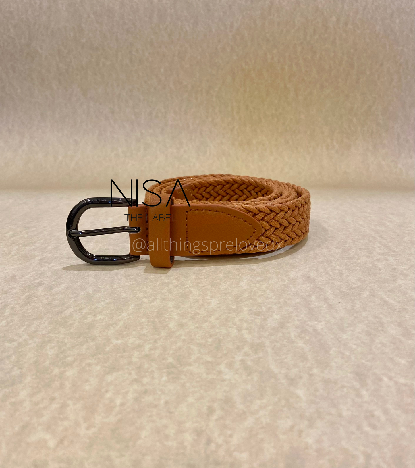 Braided gunmetal buckle basic belt