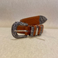 Vintage metal buckle croc basic belt