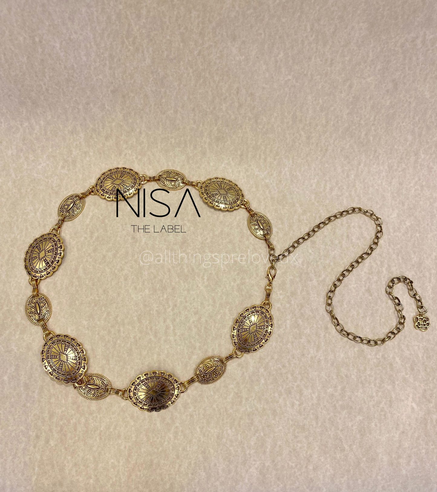 Oval colossal petite metal chain belt – NISA The Label