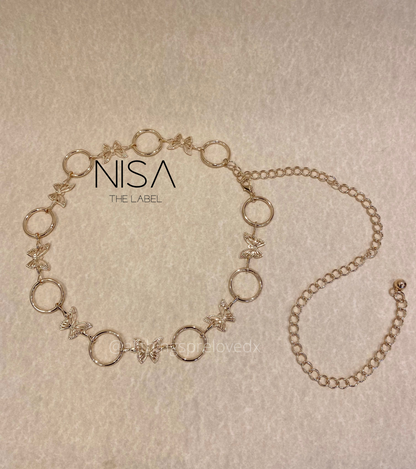 WOW butterfly metal chain belt