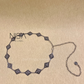 Diamond geometric detailed metal chain belt