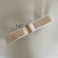 Gold metal cylindrical buckle gold studded waist cincher belt
