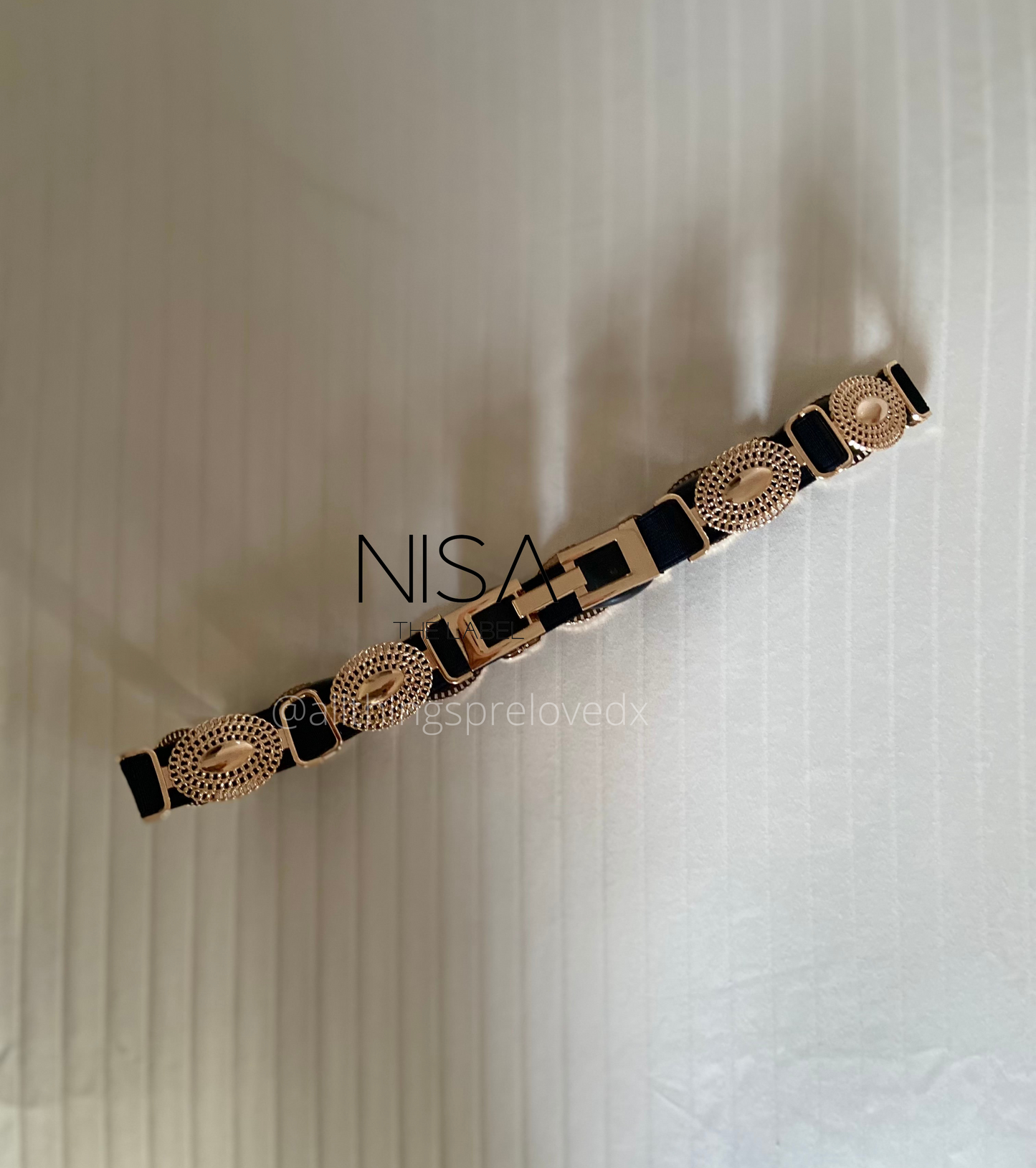 Metal all over oval detailed waist cincher belt