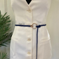 Metal ring buckle braided tie-knot waist belt