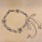 Silver butterfly embellished rope turquoise beads waist belt