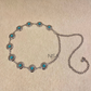 Circular turquoise stone metal chain waist belt