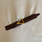 Triangle buckle textured waist belt