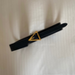 Triangle buckle textured waist belt