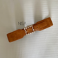Horizontal rectangle pearl metal buckle textured waist cincher belt