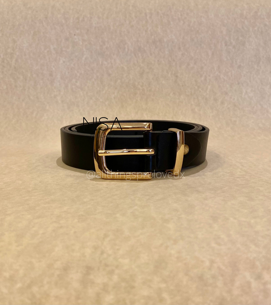 Gold metal buckle basic belt
