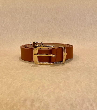 Gold metal buckle basic belt