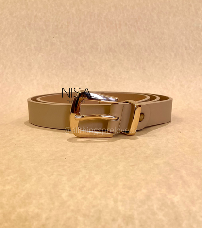 Gold metal buckle basic belt