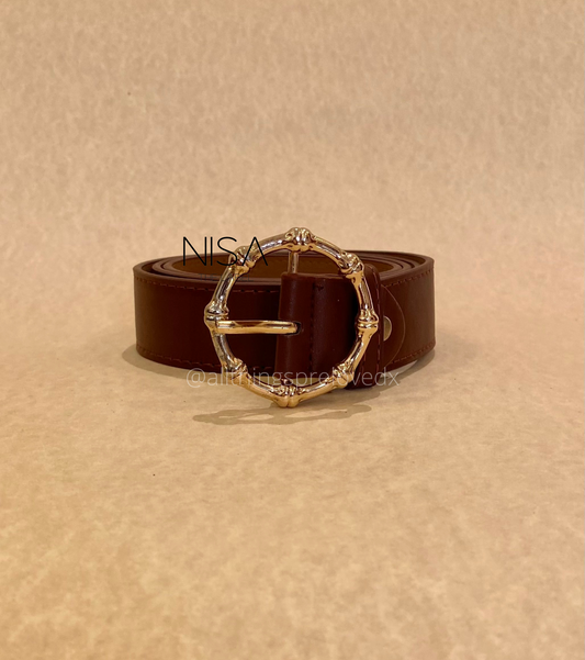 Round knotted metal buckle basic belt