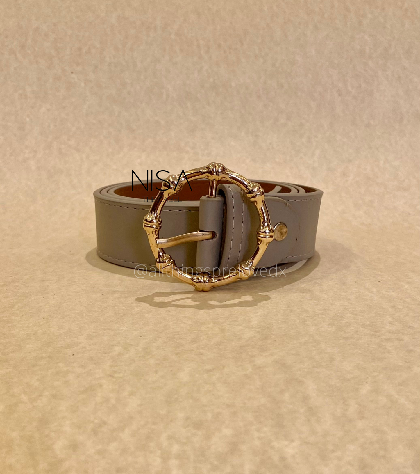 Round knotted metal buckle basic belt