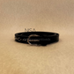All over studded metal buckle thin basic belt