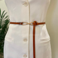 Matte infinity matte metal buckle thin knot belt