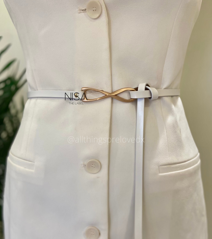 Matte infinity matte metal buckle thin knot belt