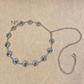 Round dainty cutwork turquoise chain waist belt