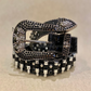 Rhinestone studded glam retro bullet basic belt