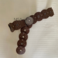 Rhinestone round buckle studded disc belt