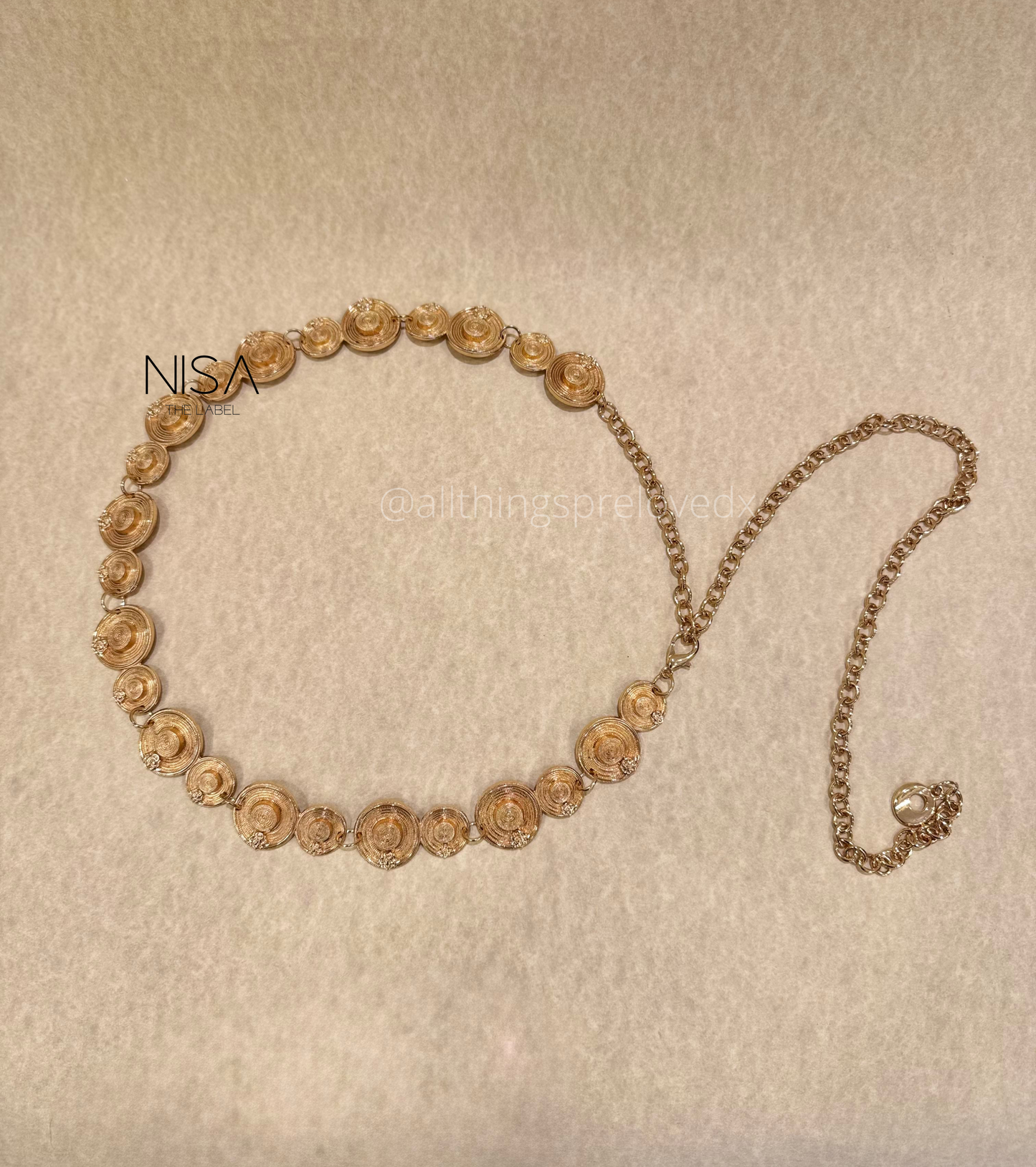 Ocho dainty rose metal chain waist belt