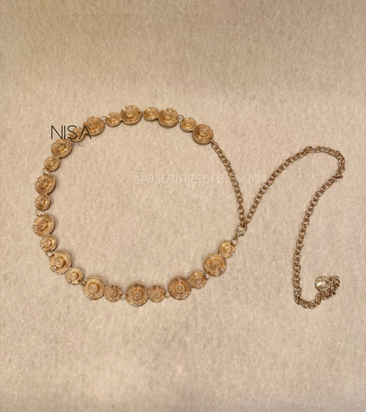 Ocho dainty rose metal chain waist belt