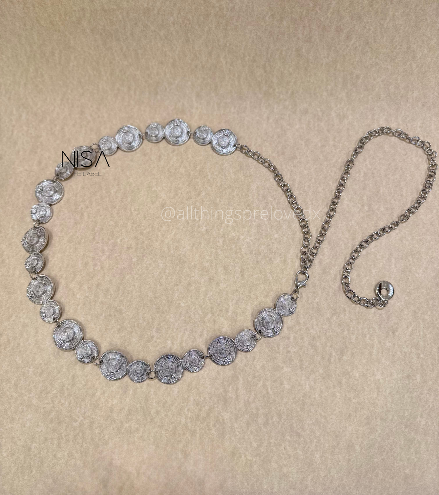 Ocho dainty rose metal chain waist belt