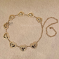 Heart in heart metal chain belt