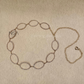 Oval rhinestone metal chain belt