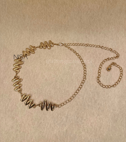 M detailed metal chain belt