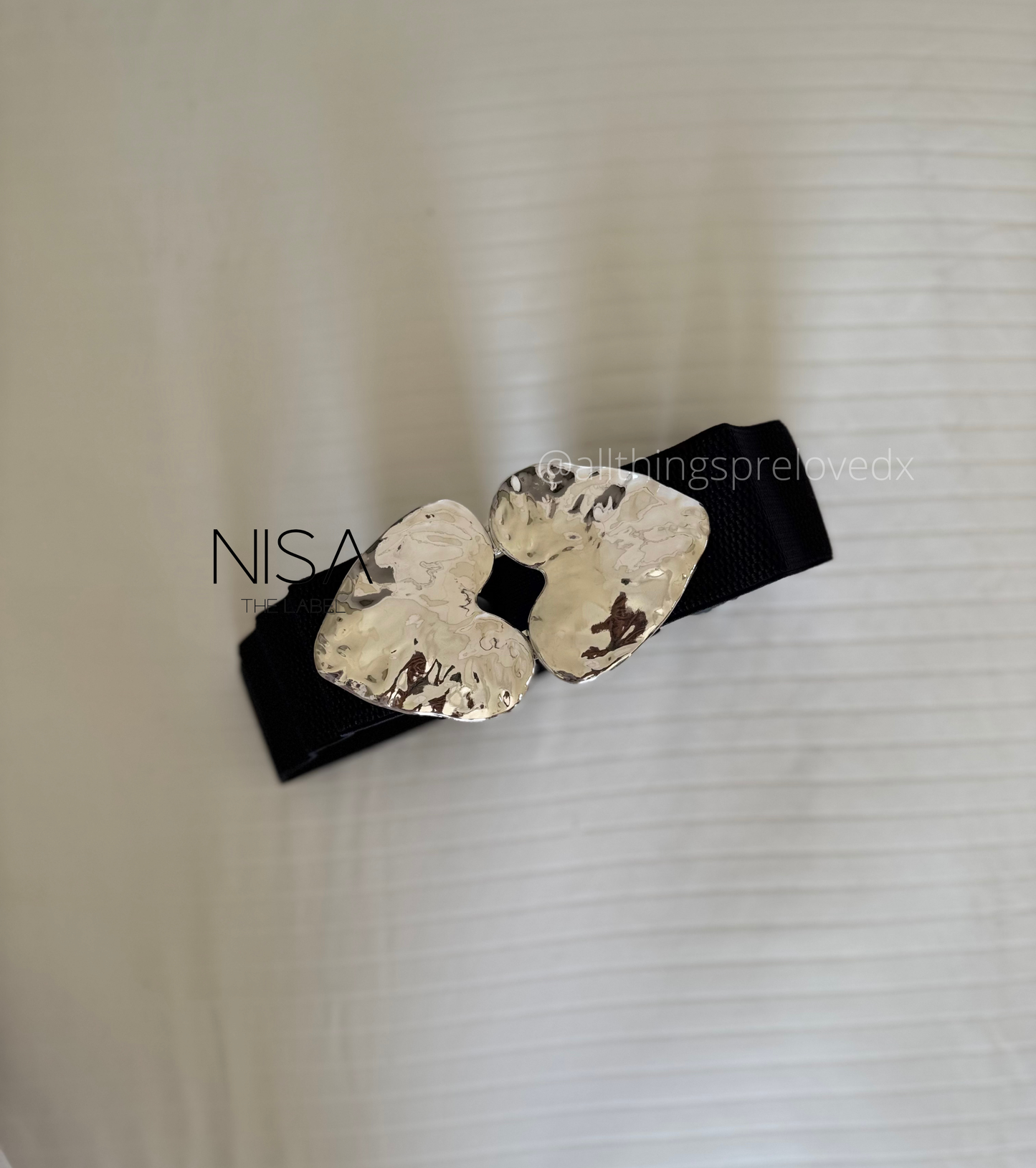 Two metal heart buckle waist cincher belt