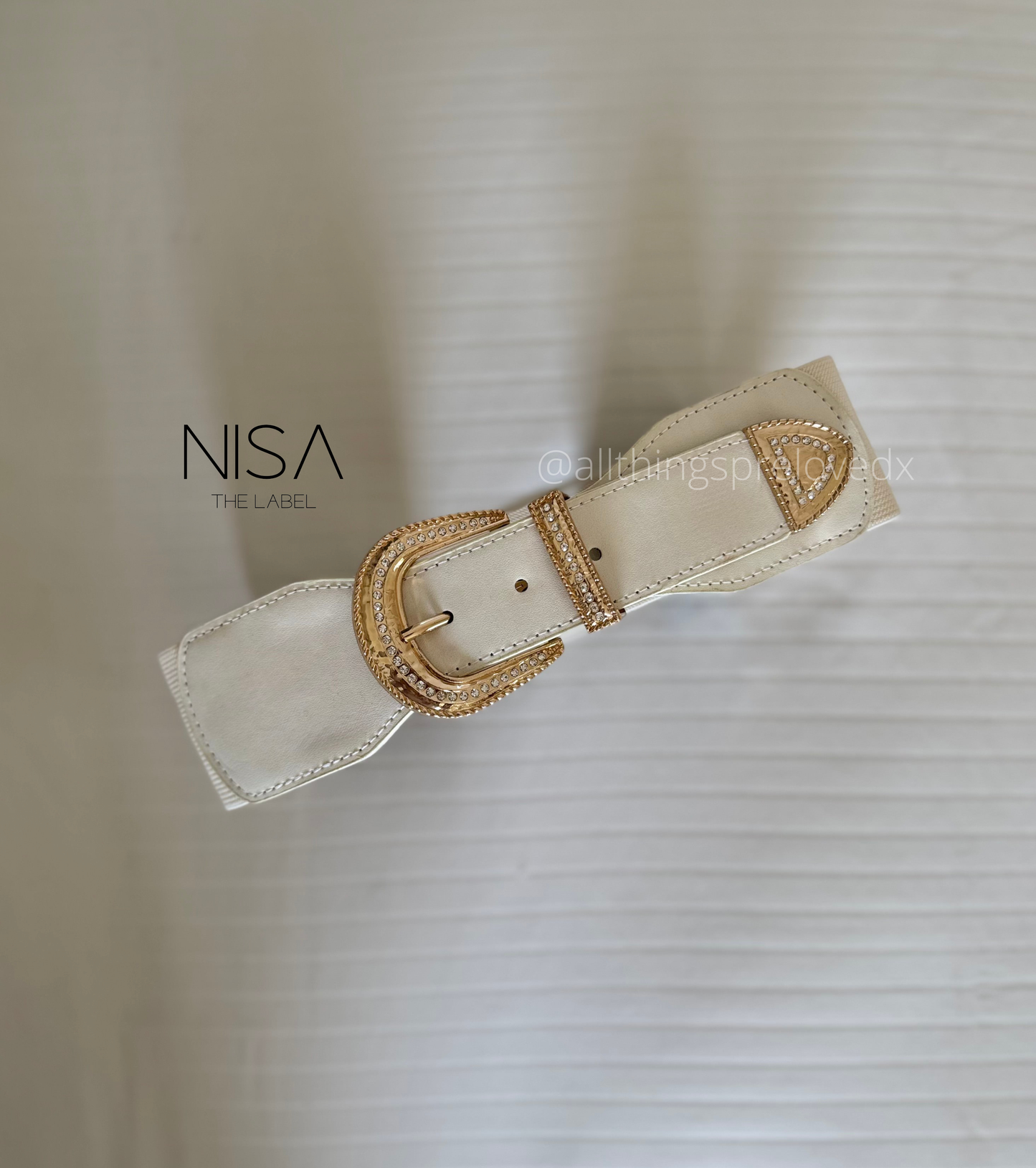 Rhinestone buckle waist cincher belt