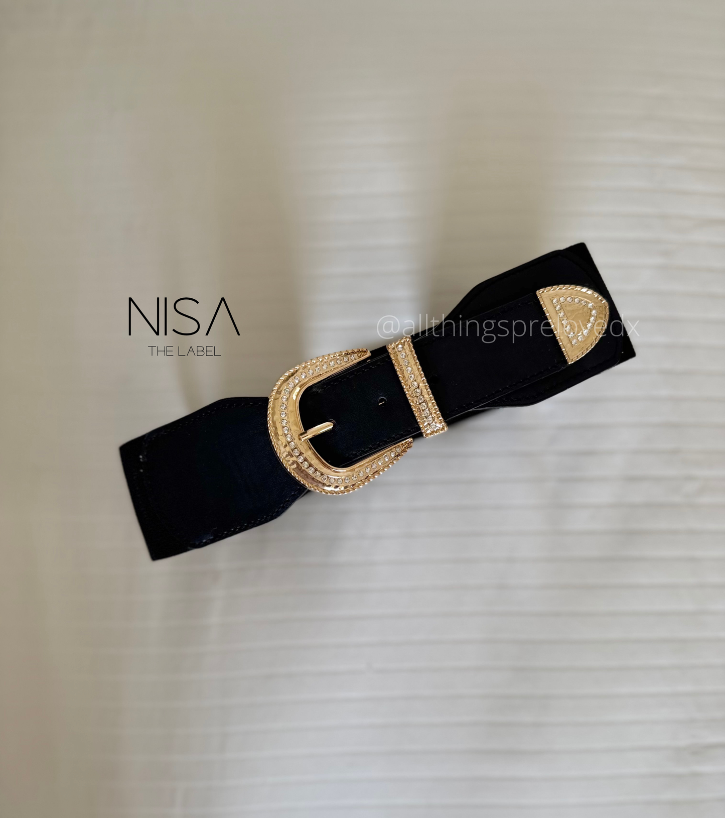 Rhinestone buckle waist cincher belt