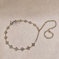 Clover rhinestone metal chain belt