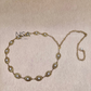 Intricate detailed oval pearl inset chain belt