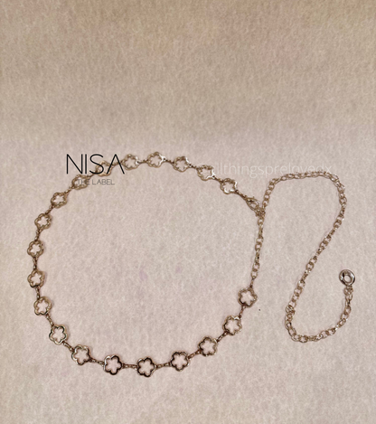 Bloom metal chain belt