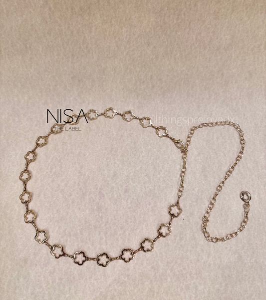 Bloom metal chain belt