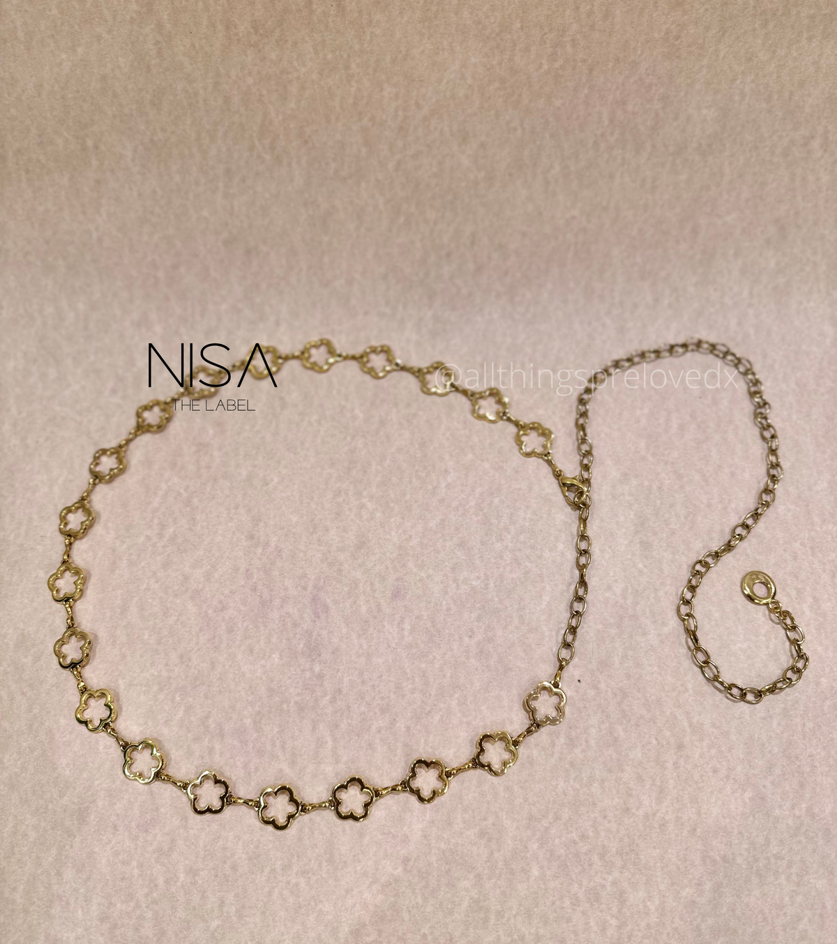 Bloom metal chain belt