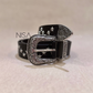 Metal buckle metal star studded basic belt