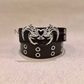 Chrome matte metal heart buckle eyelet basic belt