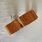 Flat rectangle buckle wide cincher belt