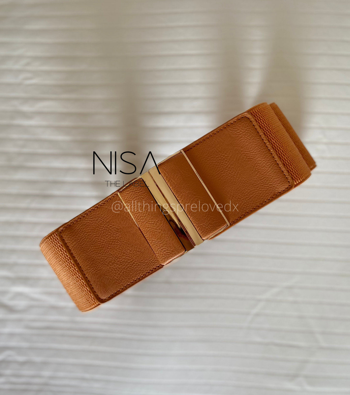 Flat rectangle buckle wide cincher belt