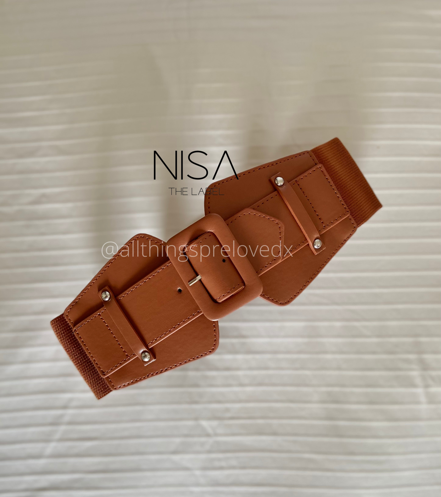 Rectangle buckle double waist cincher belt