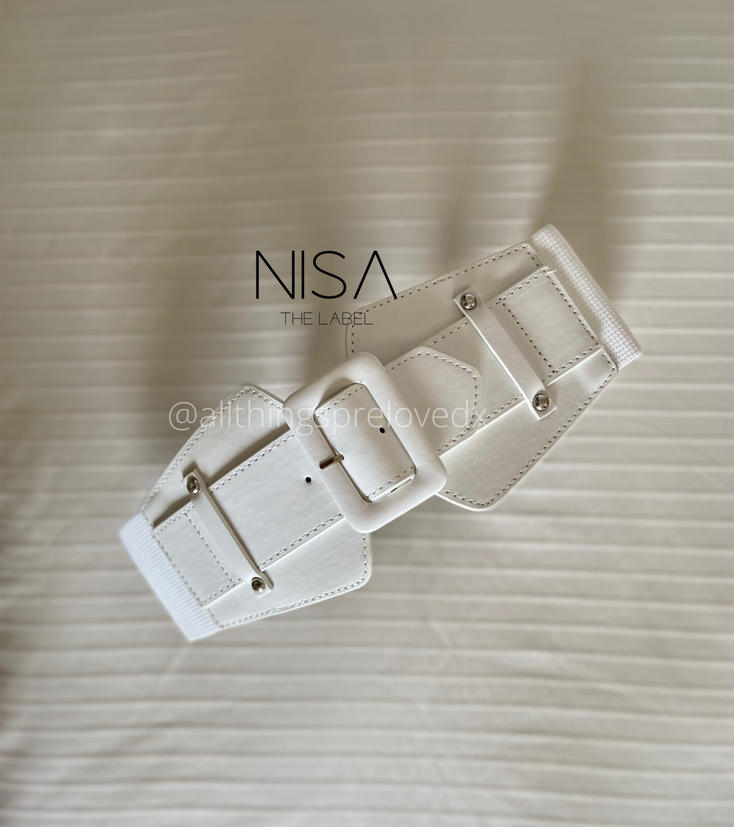Rectangle buckle double waist cincher belt
